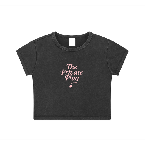 The Private Plug Snow Washed Crop Top