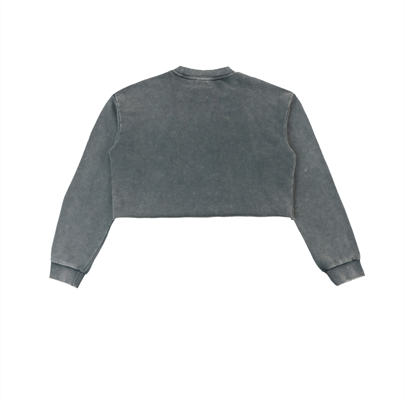 The Private Plug Snow Washed Raw Edge Cropped Sweatshirt