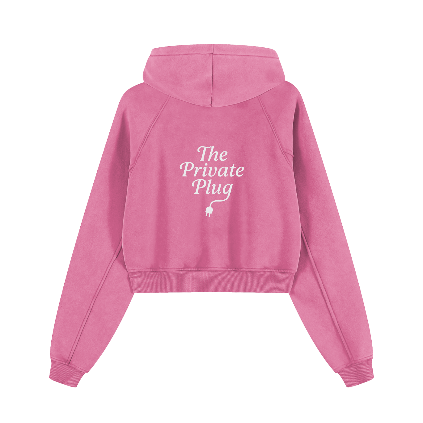 The Private Plug Snow Washed Cropped Hoodie