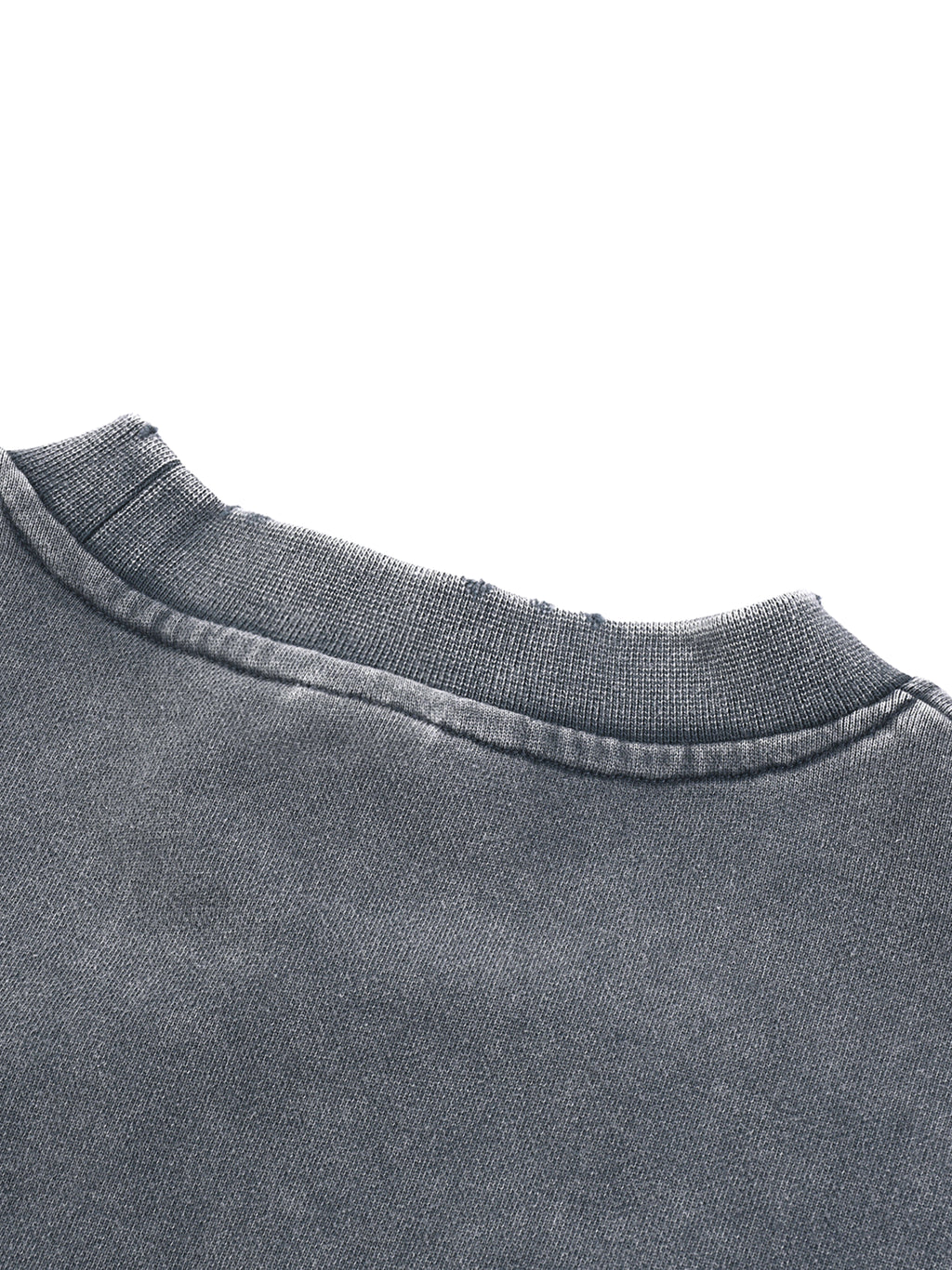 The Private Plug Snow Washed Raw Edge Cropped Sweatshirt